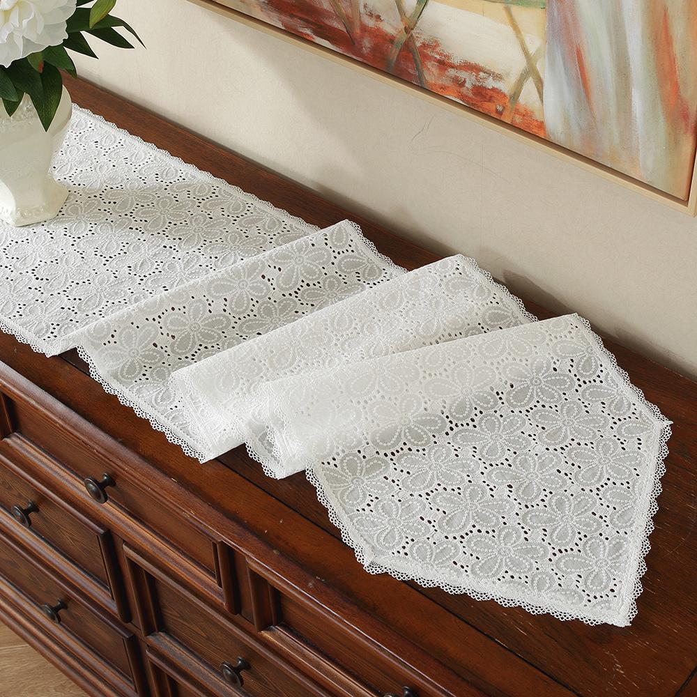 Kitchen Coffee Dining Table Rustic Farmhouse Living Room Bedroom Dresser Decor Lace Hollow-out Macrame Table Runner