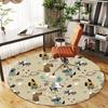 Adorable Dog Patterned Fabric - Perfect for Crafting and Sewing Projects!Round Non-Slip Chair Mat Chair Carpet for Office Rugs for Office Decor Gift F