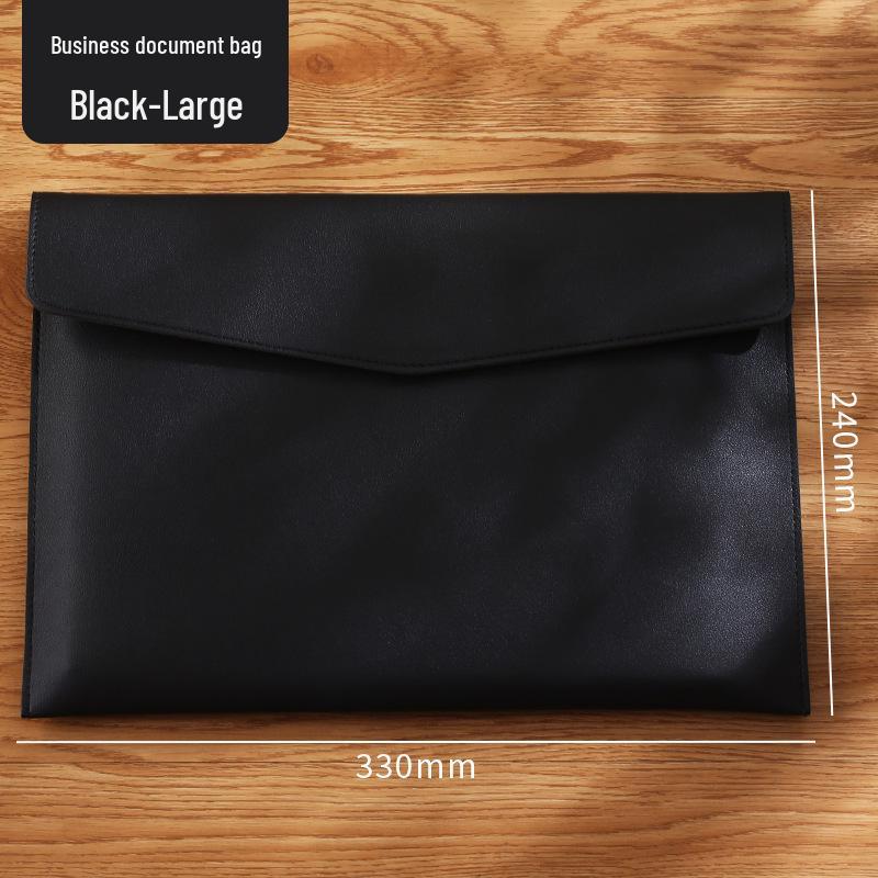 Large Capacity A4 Leather File Bag - Multifunctional Business Office Folder