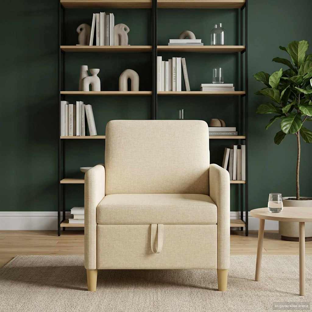 Sofa with Storage Cream 72 x 78 x 87 cm Polyester