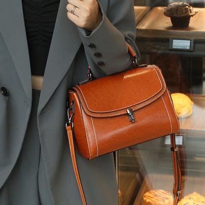 Genuine Leather Women's Handbag Cowhide Women's Handbag Simple Premium Sense All Match Large Capacity Crossbody Bag