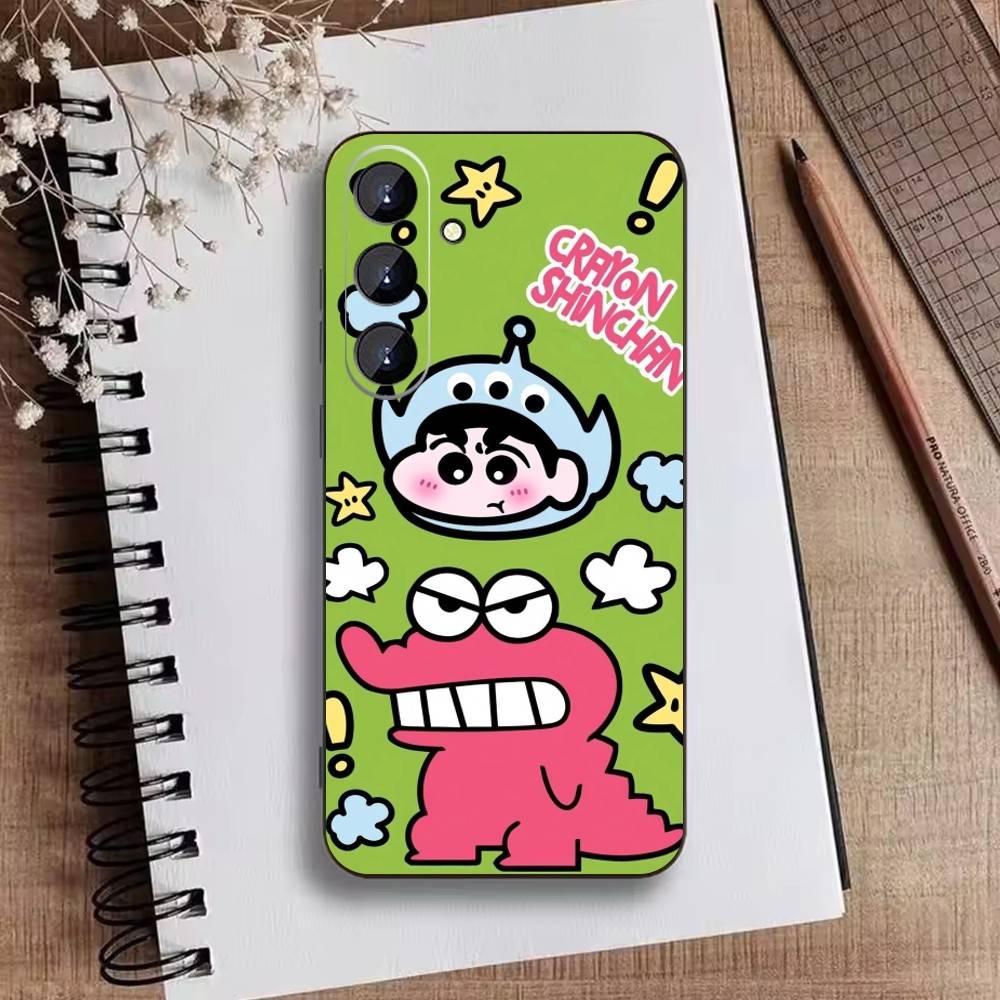 Cartoon N-Crayon Shin-chan Phone Case For Samsung Galaxy A73,A21s,A22,A31,A52,A53,A71,A41Soft Black Shell