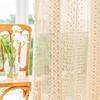 Rustic Crochet Curtains for Living Room Farmhouse Knitted Cotton Curtain Panels for Home Decor Boho Hollow Lace Curtains 1 Panel
