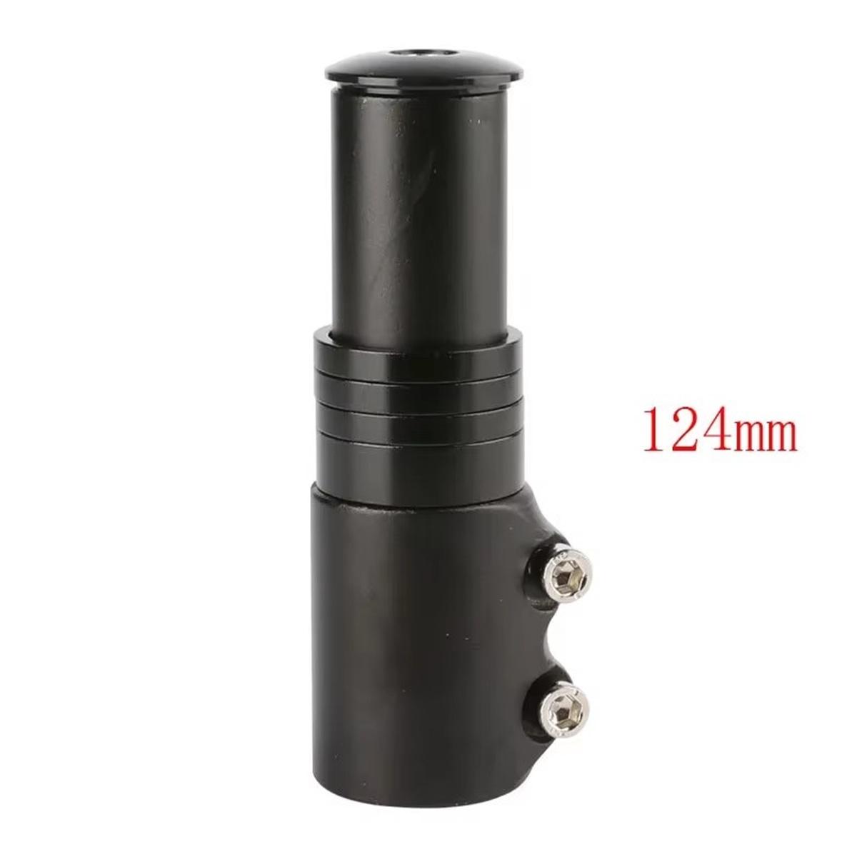 Bikes Aluminum Alloy Bike Fork Stem Riser Extender Extension Bicycle Cycling Bike Stem Head Up Raiser 124mmBlack