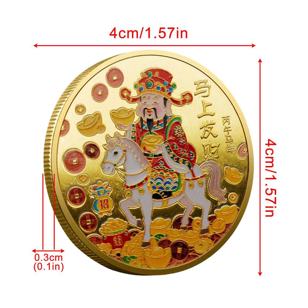 

Lucky Horse Collectible Coin Commemorative Souvenir Coin for Coin Collectors Travel Luck Charm Chinese New Year Gift Party Favor