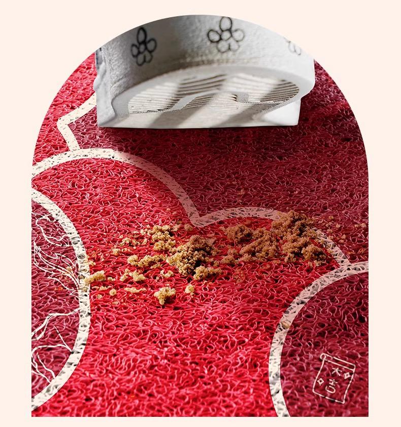 Red Coil Entrance Floor Mat - Cuttable, Dirt-Resistant Carpet for Hallways and Celebrations