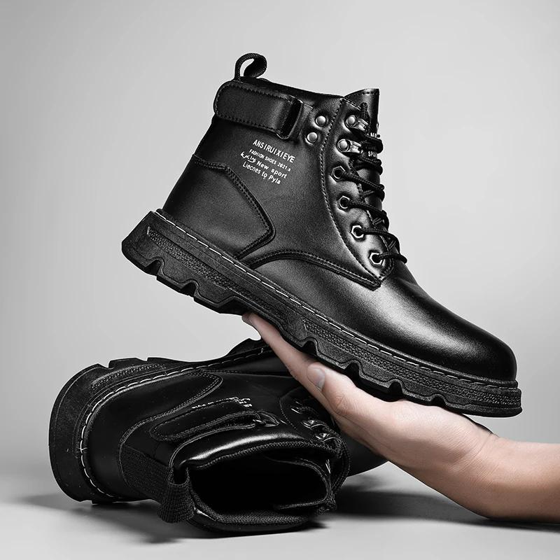 Fashion Men's Works Boots Spring Autumn Anti-slip Waterproof Male Sneakers Desert Tactical Boots Outdoor Travel Wear-resistant Man Shoes