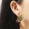 Cute Hummingbird Shape Oil Drop Earrings Popular Ear Jewelry Oil Drop Earrings Women