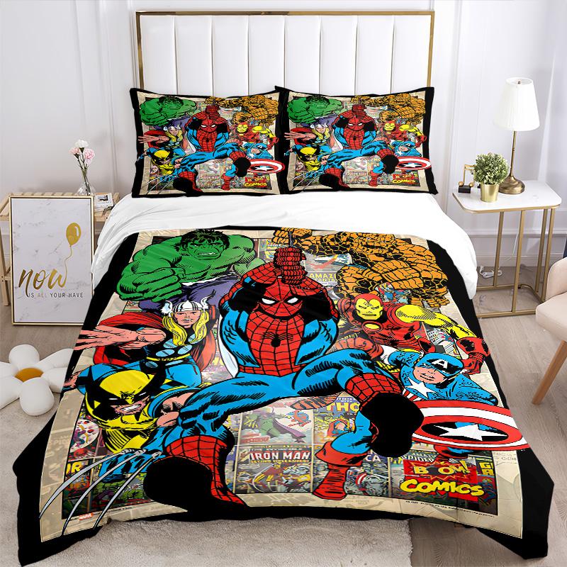 Superhero Comic Book Cover Print 3Pcs Bedding Setduvet Cover With 2 Bedropillowcase Home Birthday Gift