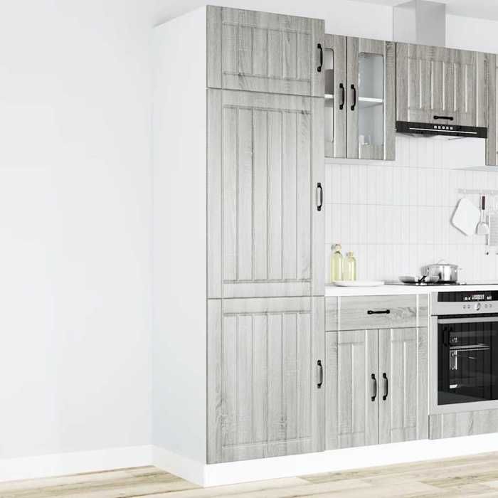 VidaXL Kitchen Cabinet Lucca Sonoma Grey Engineered Wood, Tall Kitchen Cabinet, Freestanding Kitchen Cabinet, 853873