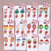 Cartoon Resin Glossy Children's Christmas Flower Ear Clips and Student Earrings