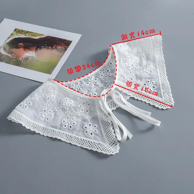 Big Lapel Fake Collar For Girls Half Shirt Detachable Collar Scarf Necklace Solid Color False Collar for Women White Mini Cape