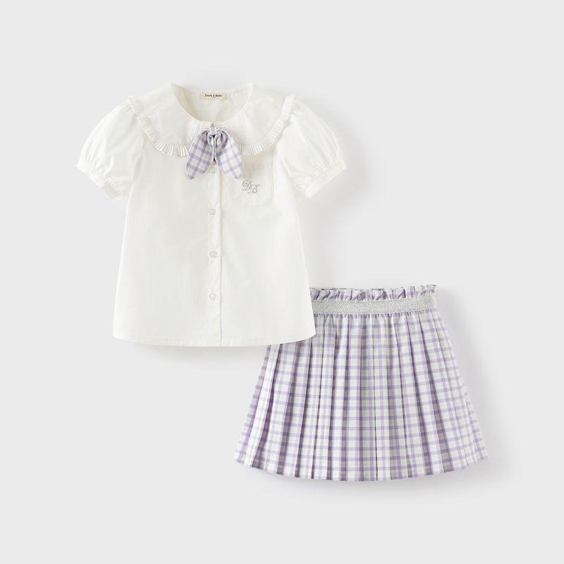 David Bella Academy Style Girls  Outfit Children s Skirt Summer 2026 New Pleated Skirt Girls  Skirt Cardamom Purple [Ready Stock] 160