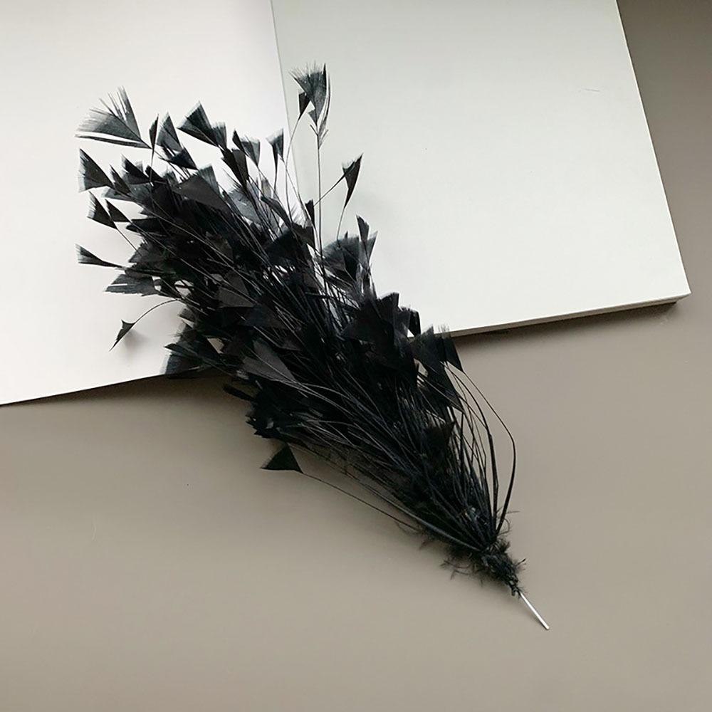 

DIY Multicolor Turkey Feathers Free Bendable Triangle Tipped Artificial Feathers 25-30CM Feather Flower DIY Crafts чёрный