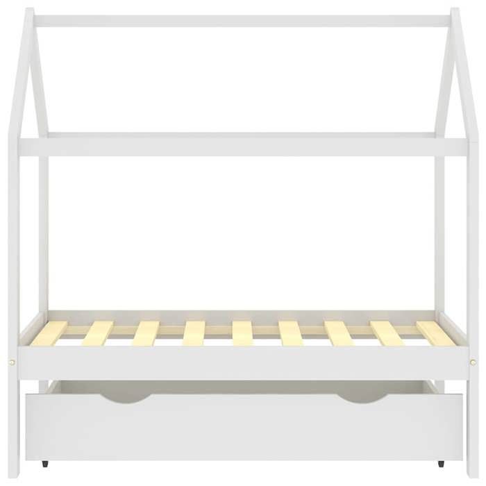 VidaXL Cadre de lit d'enfant avec un tiroir Blanc Pin massif 70x140 cm