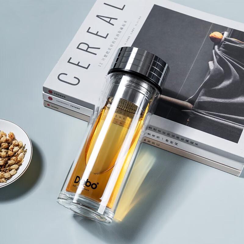 Debo Alonso 350ML Double-Layer Glass Tea Mug with Magnetic Infuser