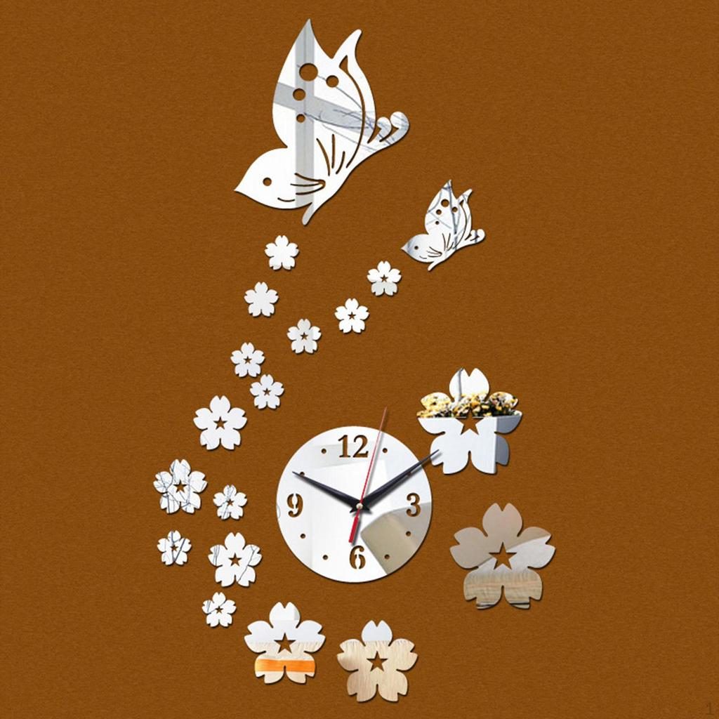 Aesthetic And Silent Wall Clock to Assemble with Acrylic Stickers for Artistic Modern