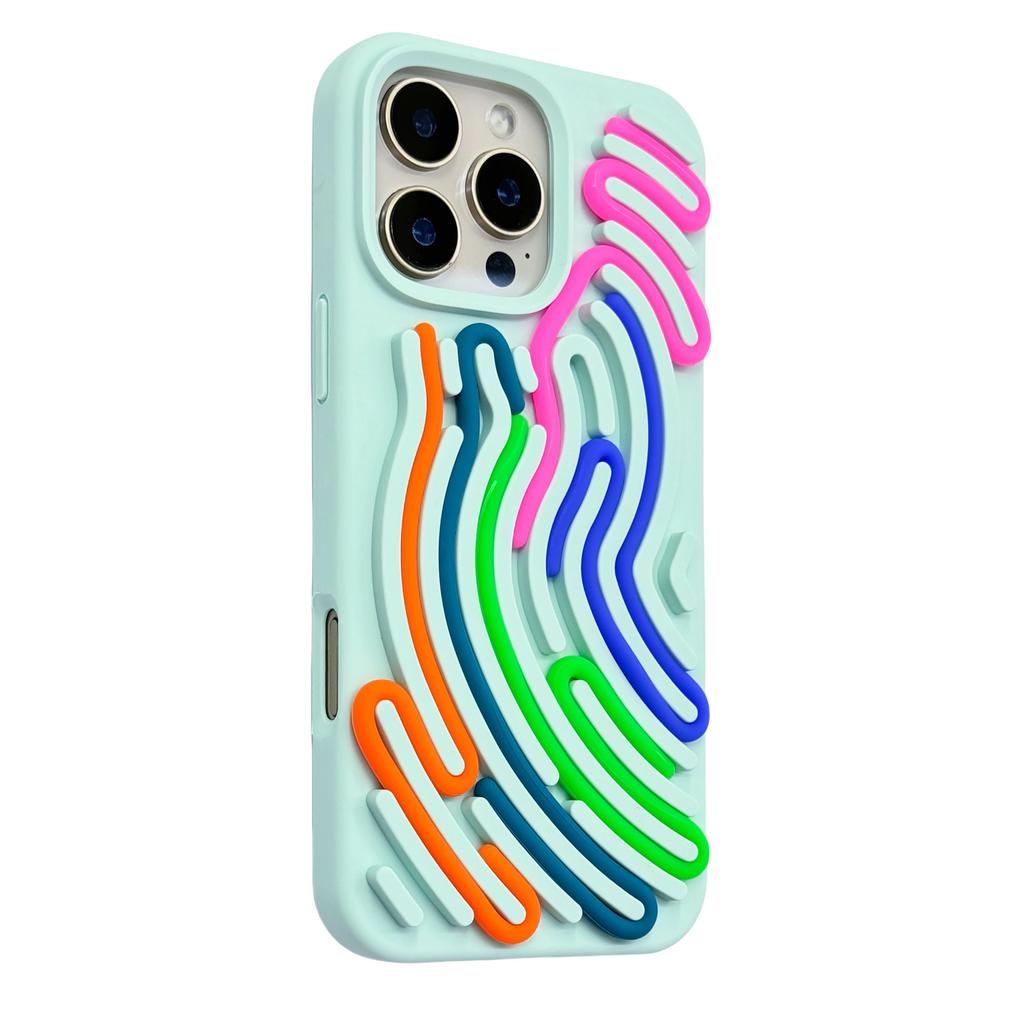 DIY Puzzle Maze Funny Sensory Activity Board Silicone Case For iPhone 16 15 14 13 Pro Max Creative Decompression Arc Soft Cover