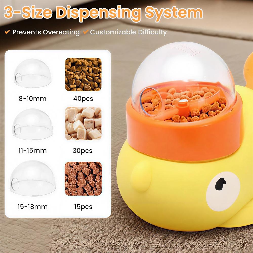 Yellow Duck-Shaped Interactive Dog Treat Dispenser Training Dog Toy Puzzle Slow Feeder Dog Entertainment Toy Interactive Feeder for Dogs and Cats