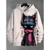 Men's Japanese Art Cat Eats Ramen Print Hoodie Autumn/Winter New 3D Anime Swearshirt Men Women Pullovers Oversized Y2k Tracksuit