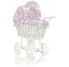 Sweet Baby Wicker Doll Stroller High with Bedding Set