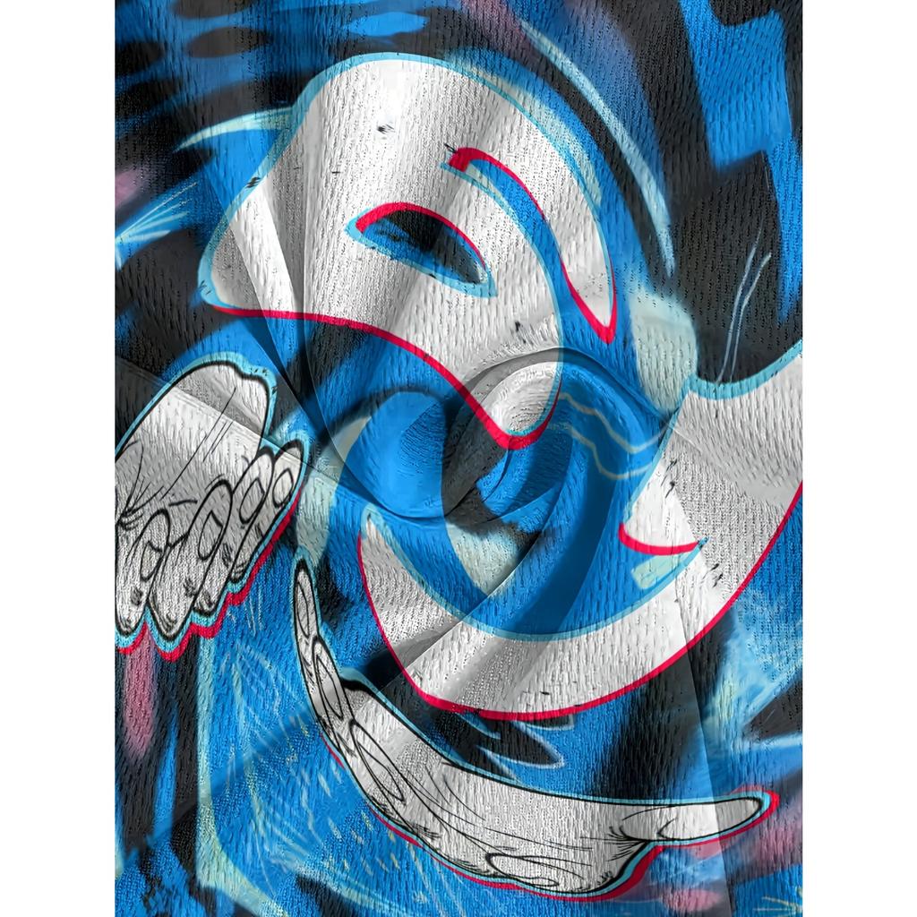 Boys' Shorts Set: Trendy Graffiti Style Two-Piece Set - Printed T-Shirt and Shorts, Hip-Hop Personality Style, Comfortable Summer Kids' Outfit
