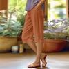 Pants For Women Casual Summer Solid Color Elastic High Waist Cotton And Linen Loose Pants Drawstring Pocket Mid Leg Pants