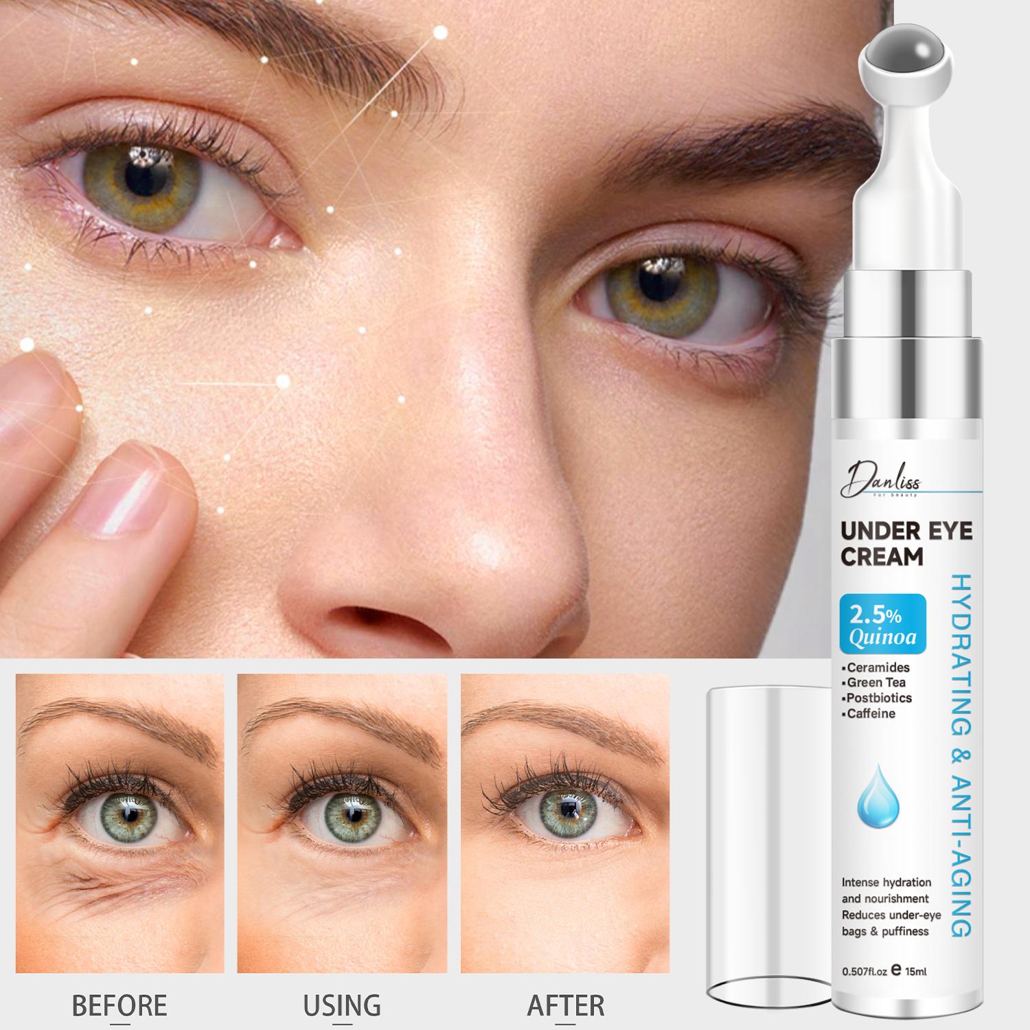 

Under Eye Cream-Hydration And Nourishment With Green Tea & Coffeine-Rduce Under-eye Bags & Puffiness-Suitable For All Skin Types, 15ml