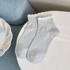 Socken mit Schleife - Kinder-Schweißabsorbierend und Atmungsaktiv Cartoon-Bär-Muster Schnürsenkellose Bootssocken