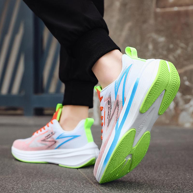 New high elastic sports shoes men net surface breathable young middle school students ultra-light shock absorption running shoes
