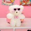Adorable Furry Keyring Glasses Blush Bear Keychain Animal Shaped Backpack Charm