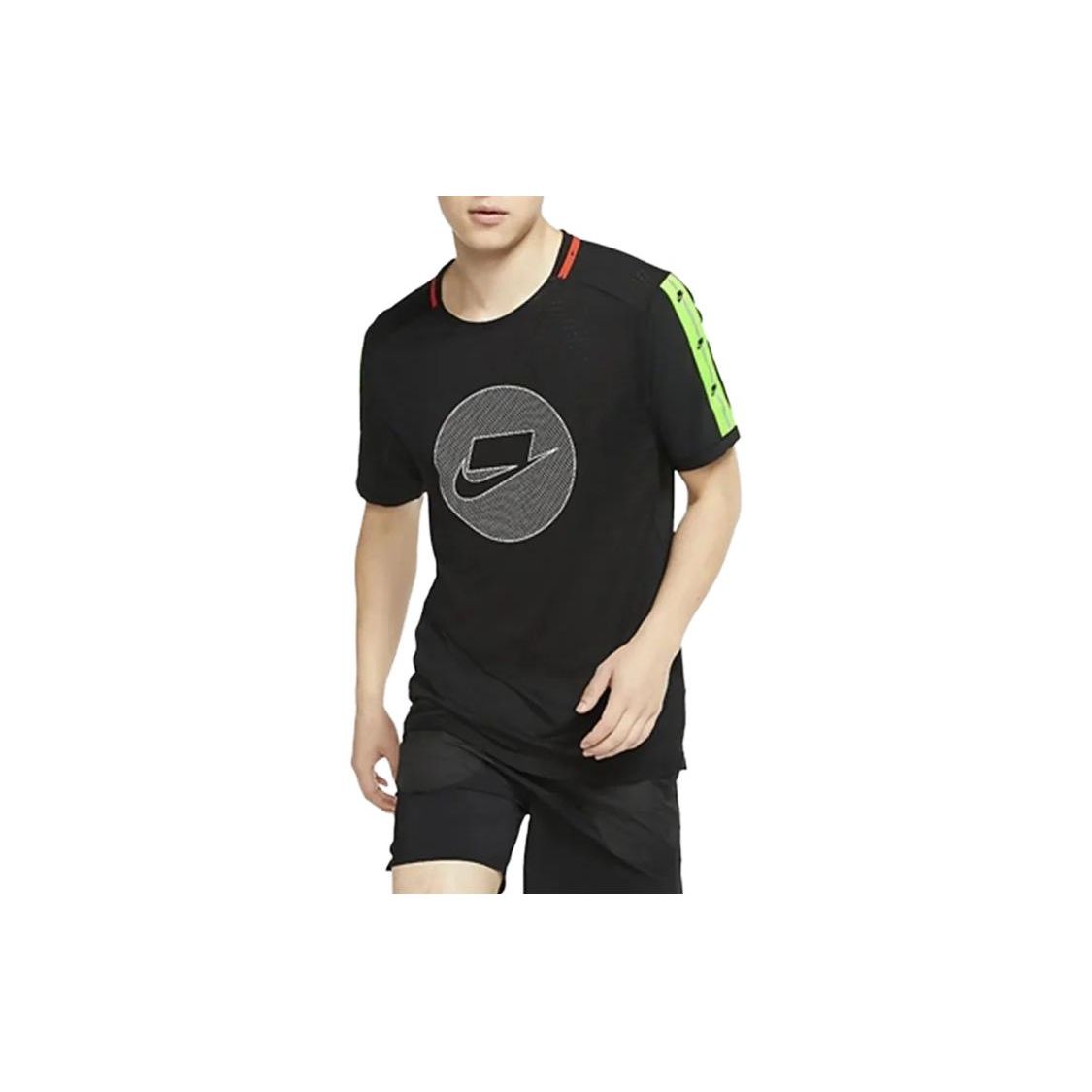 

Nike Logo Print Pullover Crew Neck T-Shirt Men Tops Black BV5599-010 XL