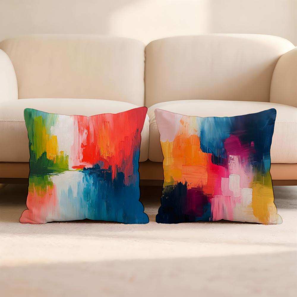 Color paint Cushion Cover Home & Car Multi-Scene Pillow Cover - Reversible, Soft & Durable for Daily Use