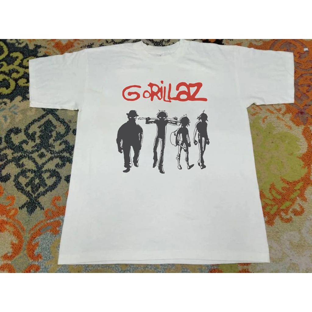 Gorillaz Street Kids Gangsta Electro-Rock Band Oversized Loose Fit Short Sleeve T-Shirt 100% Cotton Loose Tops Breathable Tee