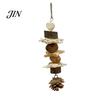 Wooden Parrot Chew Toy Toy, Pine Cone Bird Blocks Anxiety Relief Enrichment Cage Accessories for Small Medium Parrots Foraging Biting Beak Care