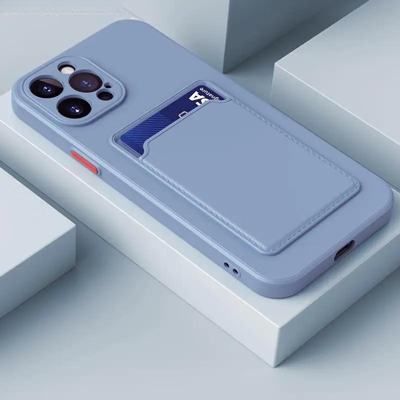 For Iphone 13 13Pro Pro Max ProMax 12 11 X XS XSMax XR 12Pro 11Pro 13ProMax Card Holder Wallet Coque Shockproof Silicone Cover
