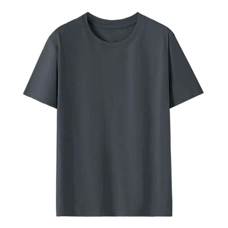 Pure cotton T-shirt women's round neck short-sleeved T-shirt logo advertising shirt group clothing trendy brand women's top solid color clothes