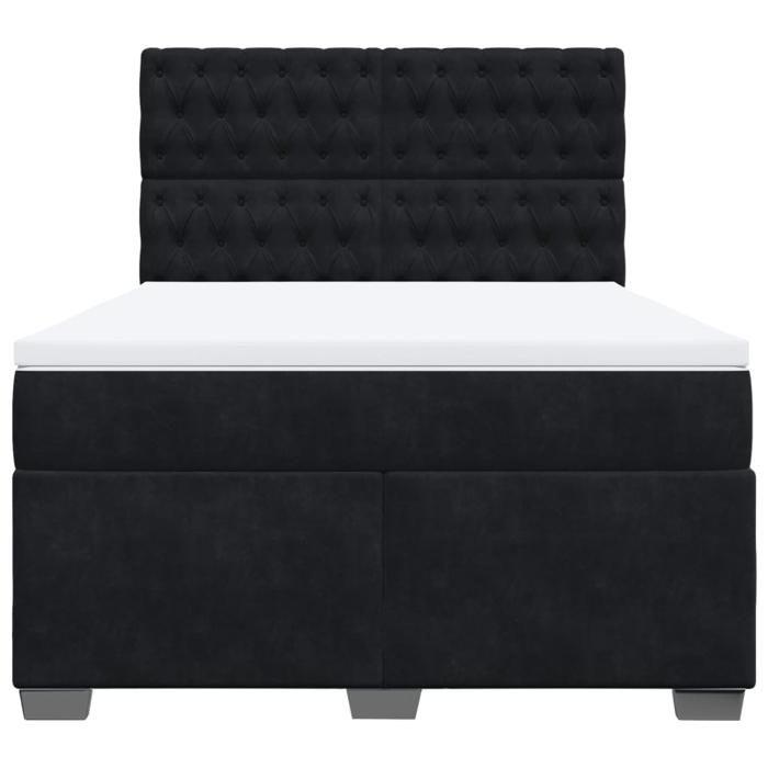 Maison Exclusive - Sommier à lattes de lit avec matelas Noir 140x190 cm Velours