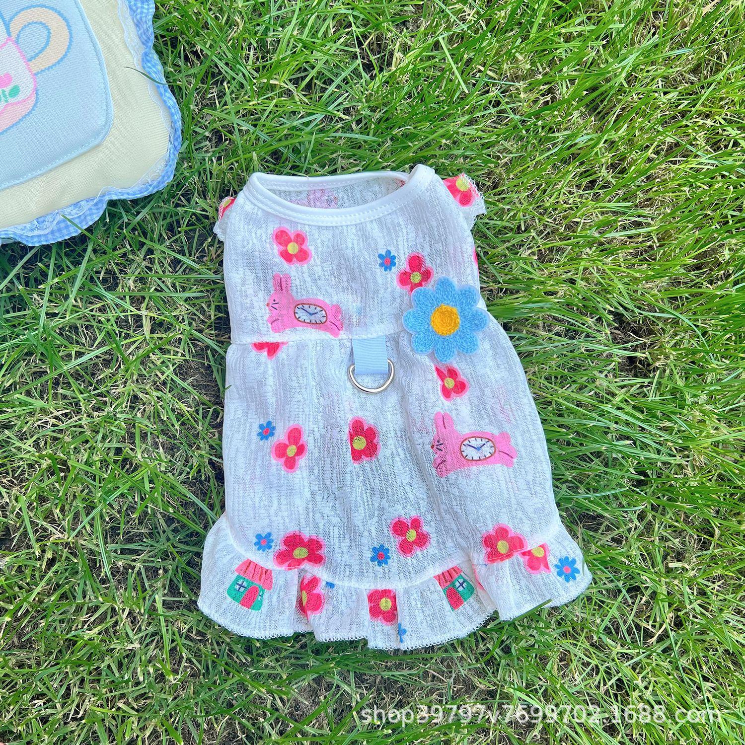 

Одежда для домашних животных Одежда для собак и кошек Жилеты Юбки Летняя прохладная одежда Предотвращает выпадение волос Дышащая Милая Тяговая одежда L-