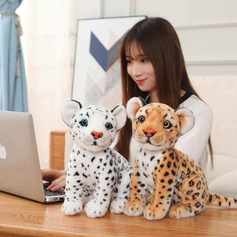 Simulation Snow Leopard Doll Plush Toy Little Leopard Leopard Doll Children's Soothing Pillow Ragdoll Home Ornament