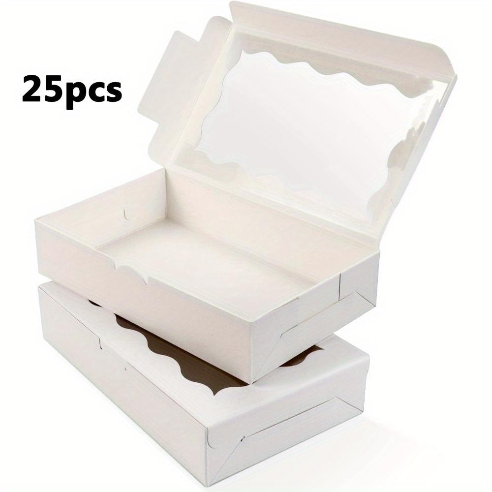 

25 шт. крафт-коробка для печенья с прозрачным окошком для десерта, выпечки, конфет, упаковки, свадебной вечеринки, Рождества, дня рождения, коробки для свадебных украшений 25pcs белый