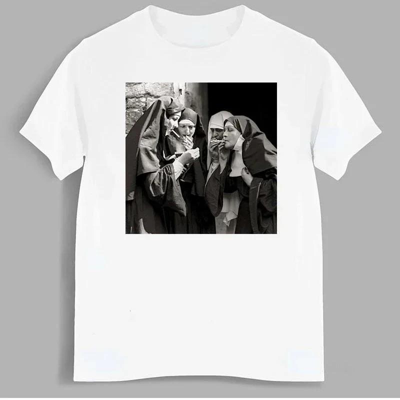 2025 new model Nun _ Nun Smokes Print TShirt Distinctive Play Bowling men Hipster Tees Casual Streetwear Unisex Clothing Summer
