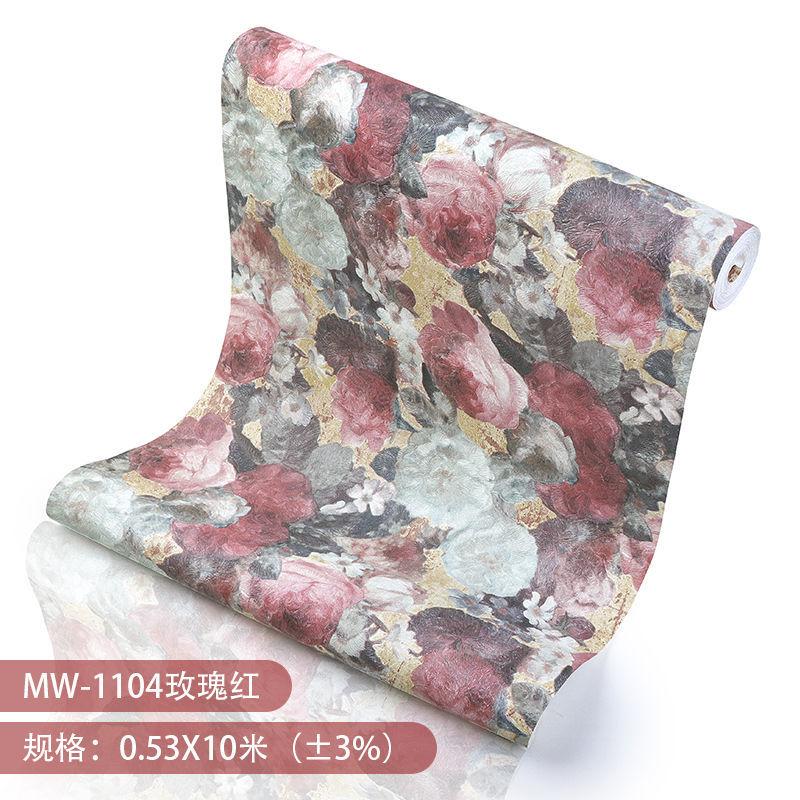 

Papier peint Oil Painting Rose Wallpaper 3D French Floral Wallpaper for Girl Bedroom Living Room Papel De Parede 0.53x10m