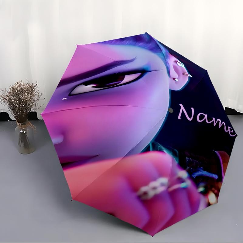 Personalized Name K-KPop Demon Hunters Print Umbrella - Automatic Open/Close, Eight-Rib Durable Frame, Automatic Folding Umbrella