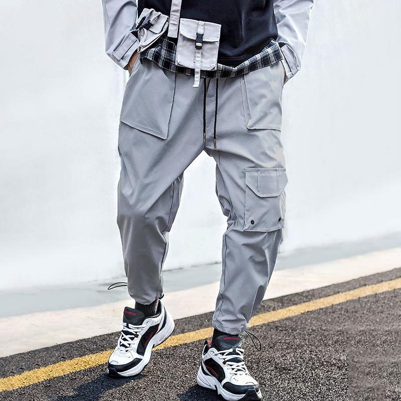 

Модные свободные повседневные комбинезоныСерые однотонные мужские брюки