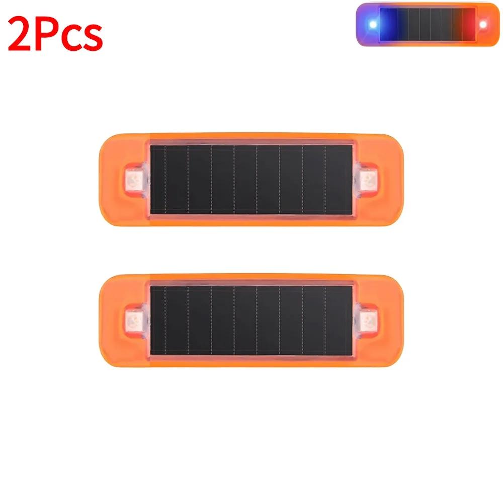 Car Solar LED Warning Light Night Ride for Motorcycle Electric Vehicle Bicycle Tail Light Anti-rear Strobe Warning Light 1-10Pcs