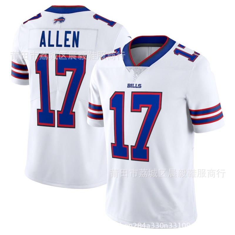 Camiseta de Fútbol Americano NFL Buffalo Bills Bordada Uniforme de Equipo para Hombre Mezcla de Algodón Ropa Deportiva Otoño Invierno