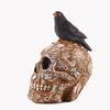 Statue Teschio Corvo di Halloween Decorazione Teschio di Halloween Ornamento Statua Scheletro Decorazione Corvo Realistica da Scrivania per Tavolo