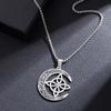 Statement Fashion Irish Celtic Knot Gemstone Pendant Stainless Steel Witchcraft Witch Knot Necklace for Men Women Amulets