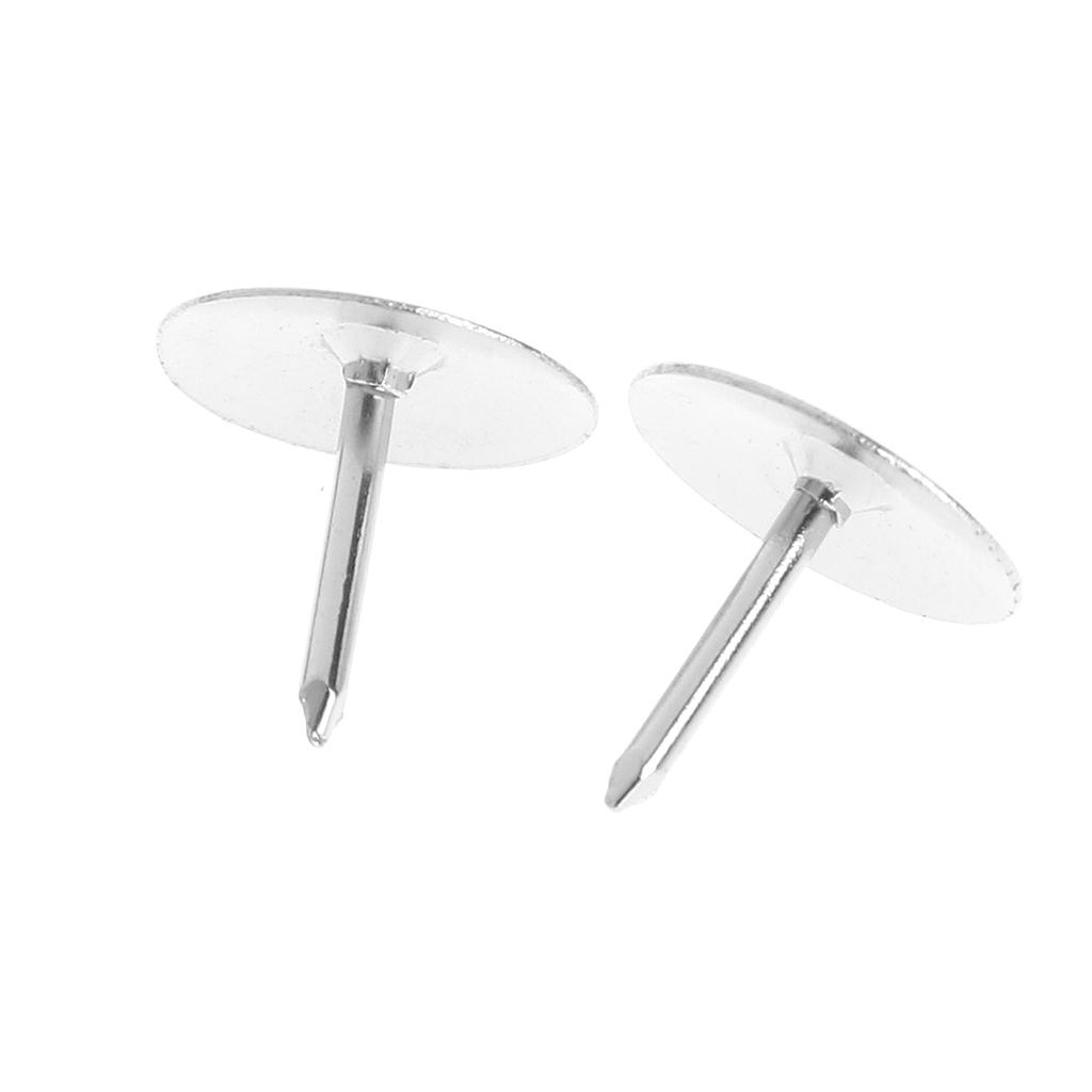 80 Pack Multifunctional Flat Thumb Nails Push Pins Silver Steel Pushpin for Photos Picture Wall Maps Bulletin Cork Board